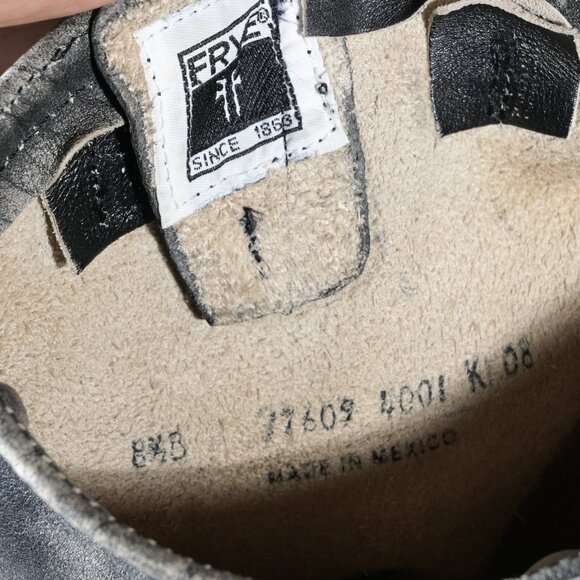 Frye Veronica Slouch Tall Moto Boots in Black Distressed - 8.5 - Picture 6 of 7